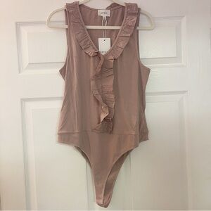 NWT Heyson Dusty Rose Ruffled Bodysuit Size 1X